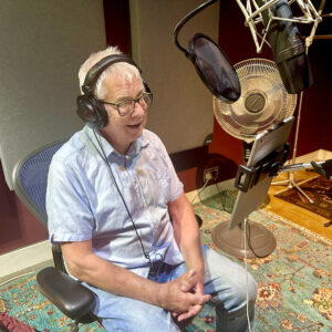 Brian Jameson recording his audiobook What's The Story at Offbeat Audio