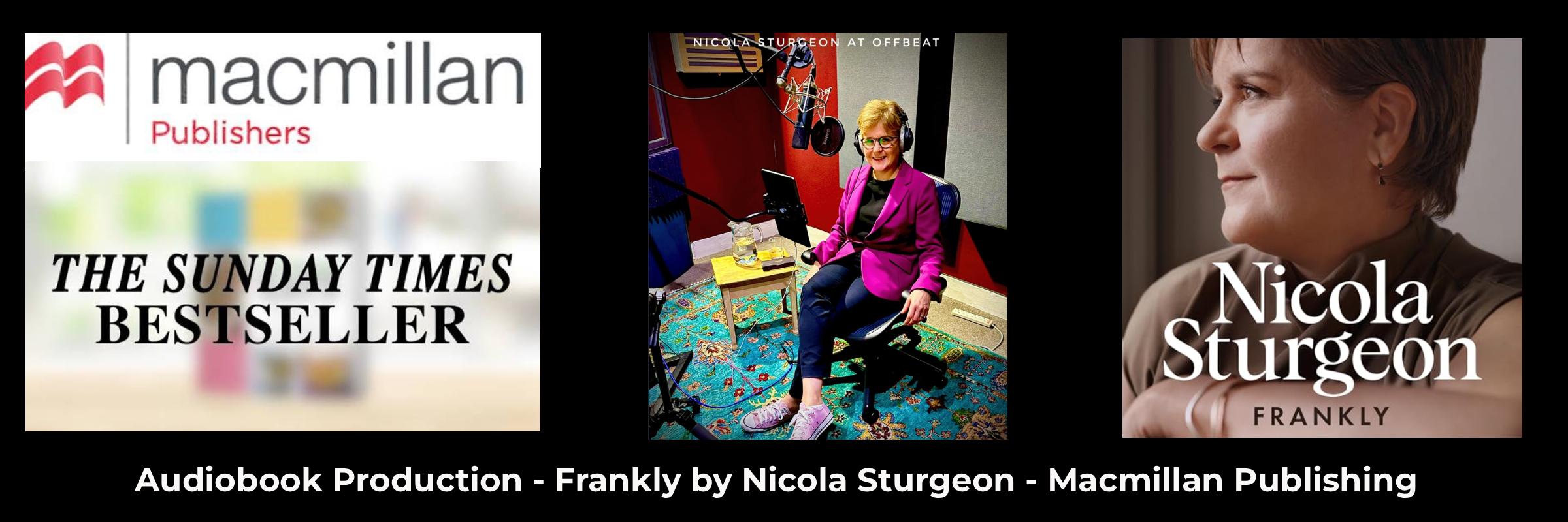 Frankly Audiobook production with Nicola Sturgeon at Offbeat Audio